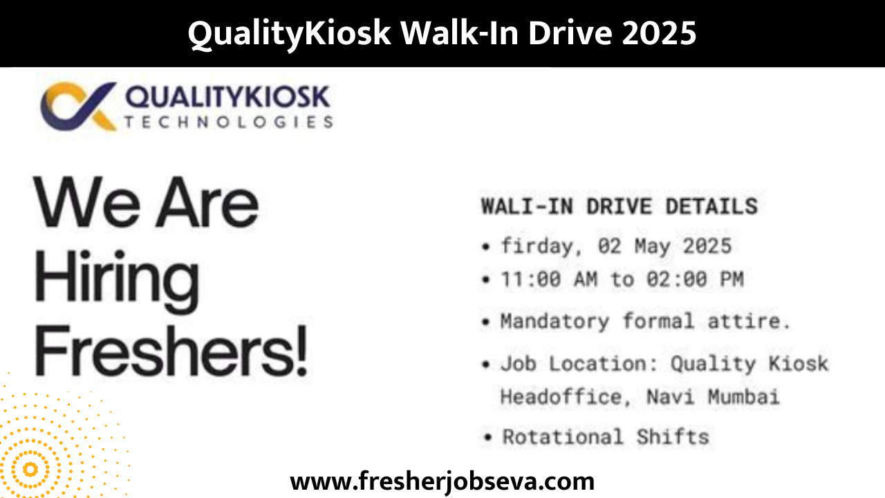 QualityKiosk walk-in drive Mumbai fresherjobseva