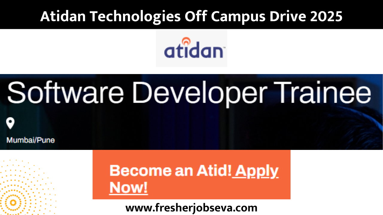 Atidan Technologies Off Campus Drive 2025 fresherjobseva
