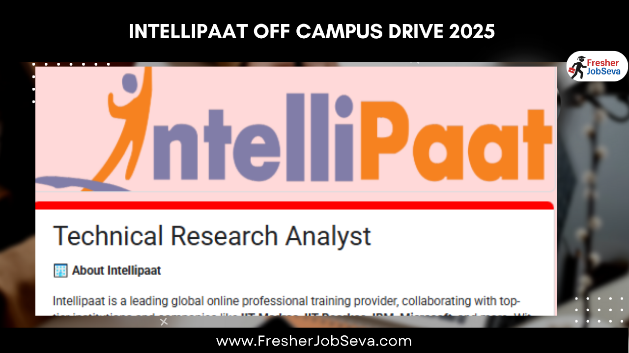 Intellipaat Off Campus Drive 2025