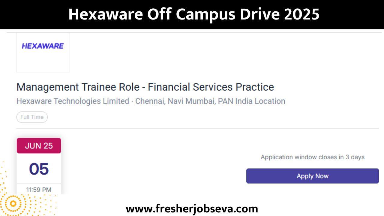 Hexaware Off Campus Drive 2025 fresehrjobseva