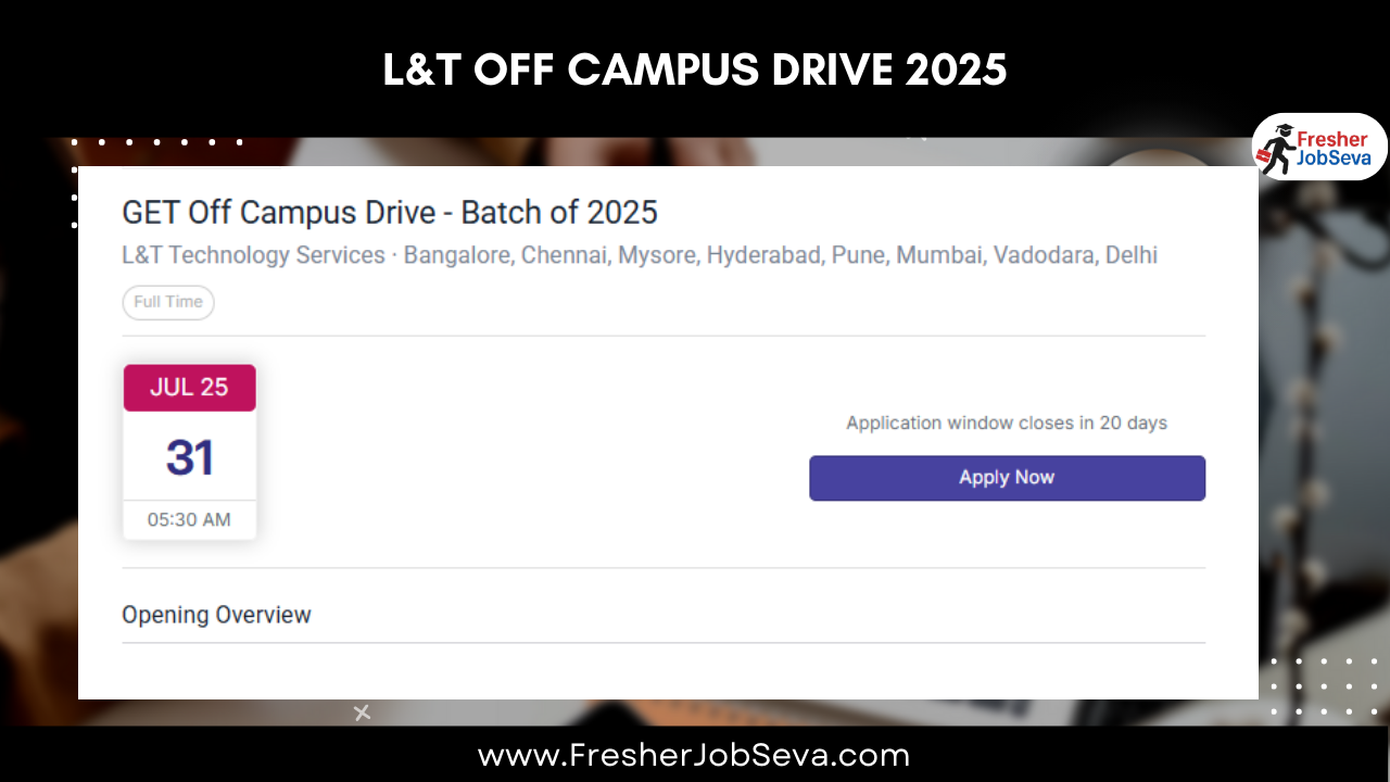 L&T Off Campus Drive 2025