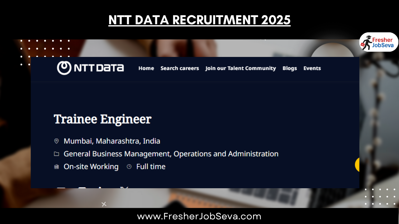 NTT DATA Recruitment 2025
