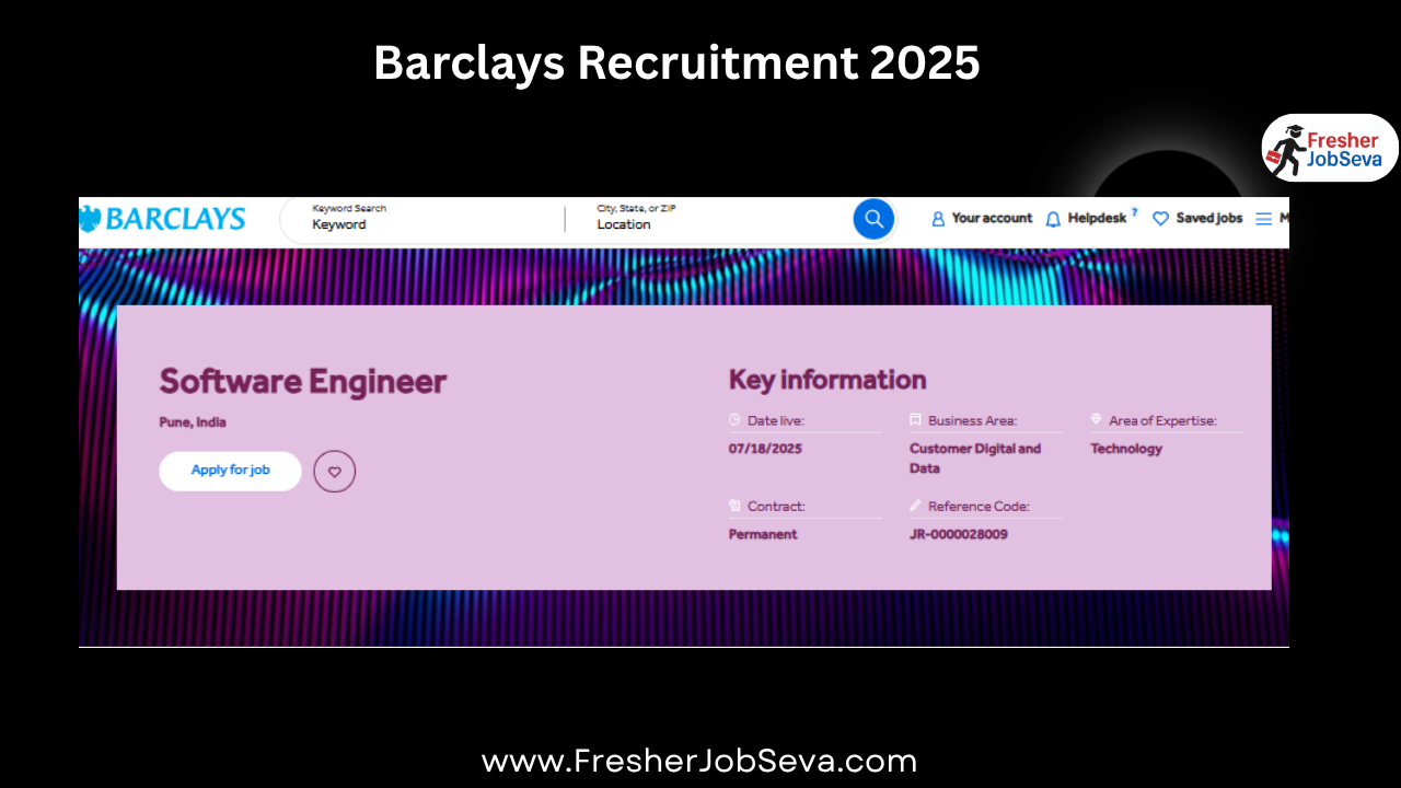 Barclays Recruitment 2025