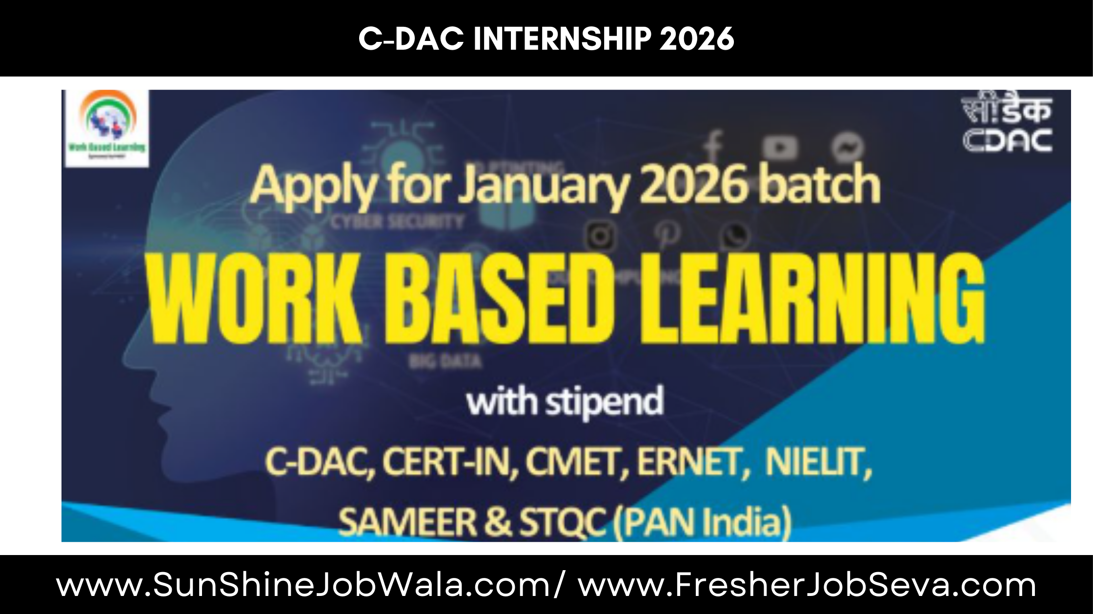 C-DAC Internship 2026 | Paid Internship in Emerging Technologies | 442 Vacancies | Apply Online