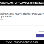 Cognizant Off Campus Hiring 2025