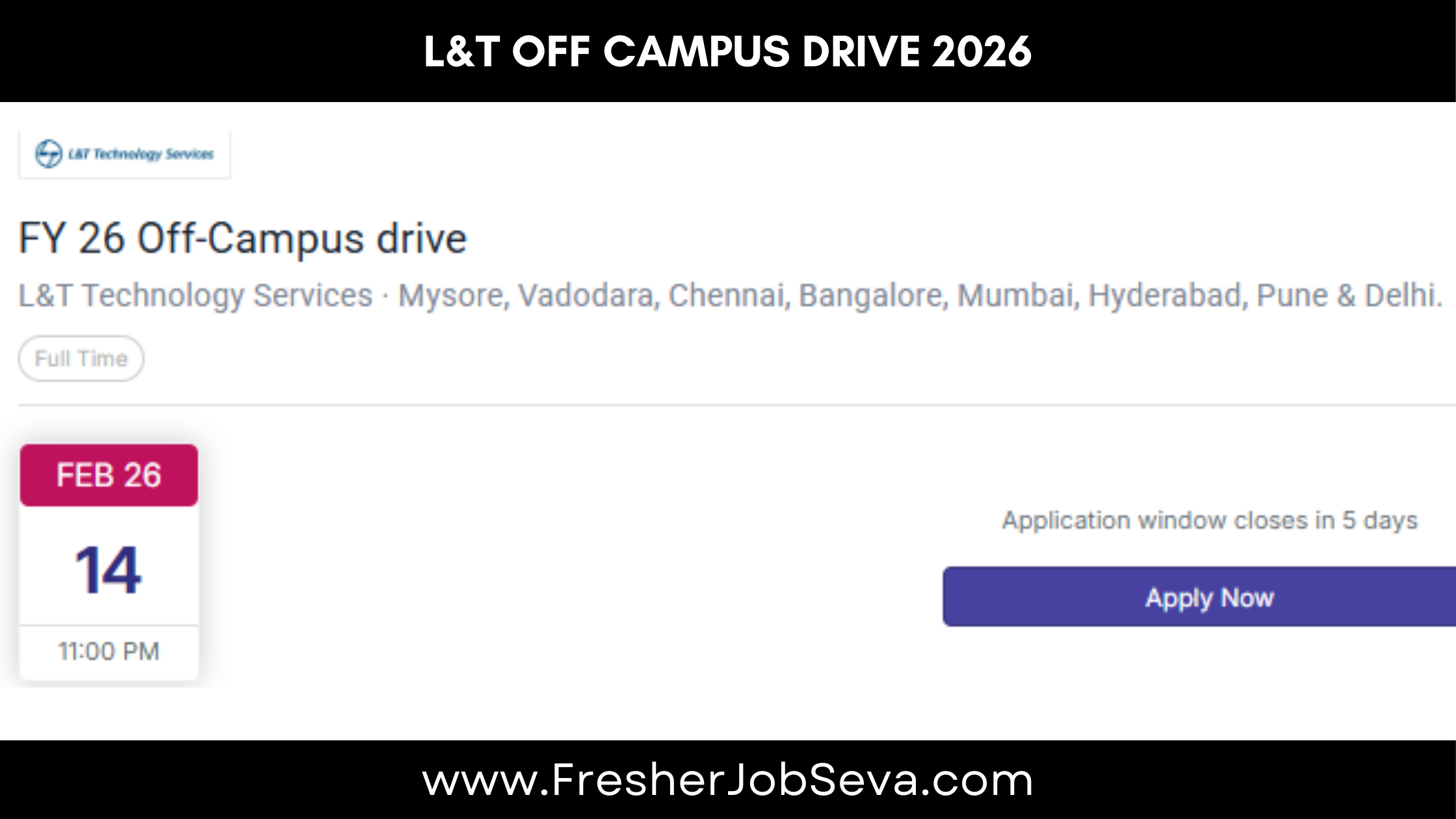 L&T Off Campus Drive 2026