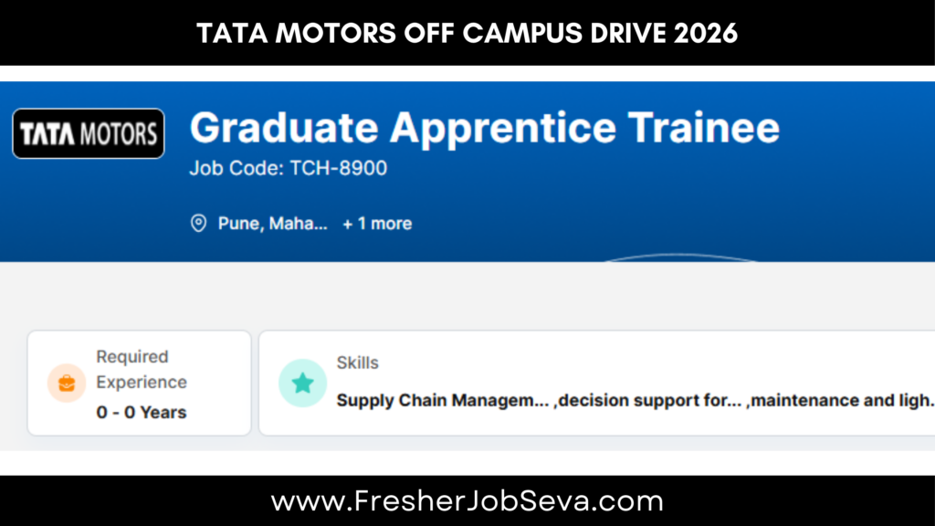 Tata Motors Off Campus Drive 2026 | Graduate Apprentice Trainee | Pune ...