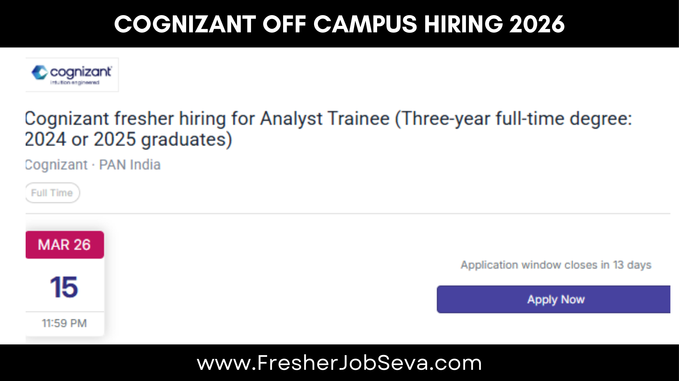 cognizant off campus for freshers 2026