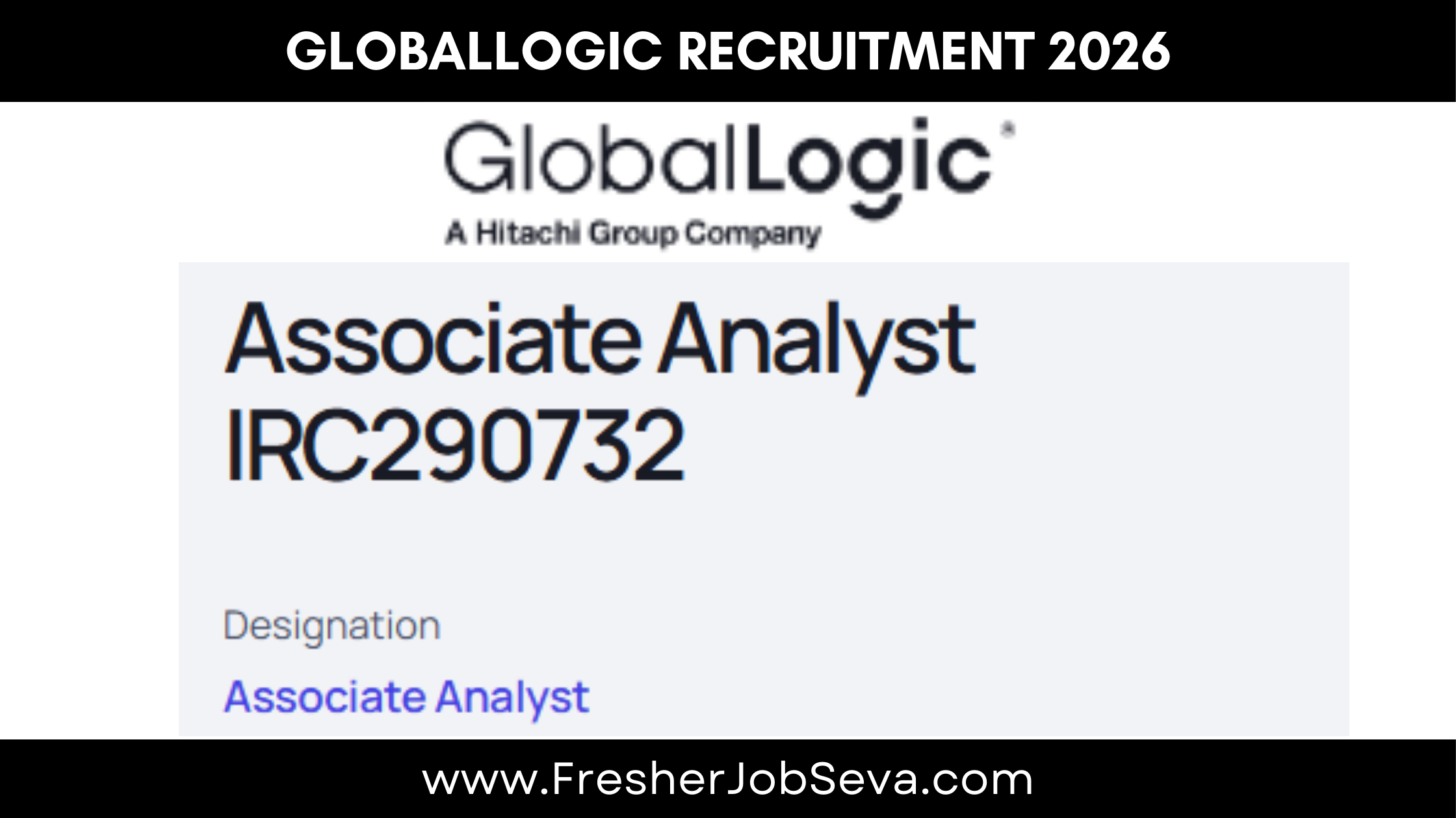 GlobalLogic Recruitment 2026 – Associate Analyst | Freshers | Hyderabad & Gurgaon
