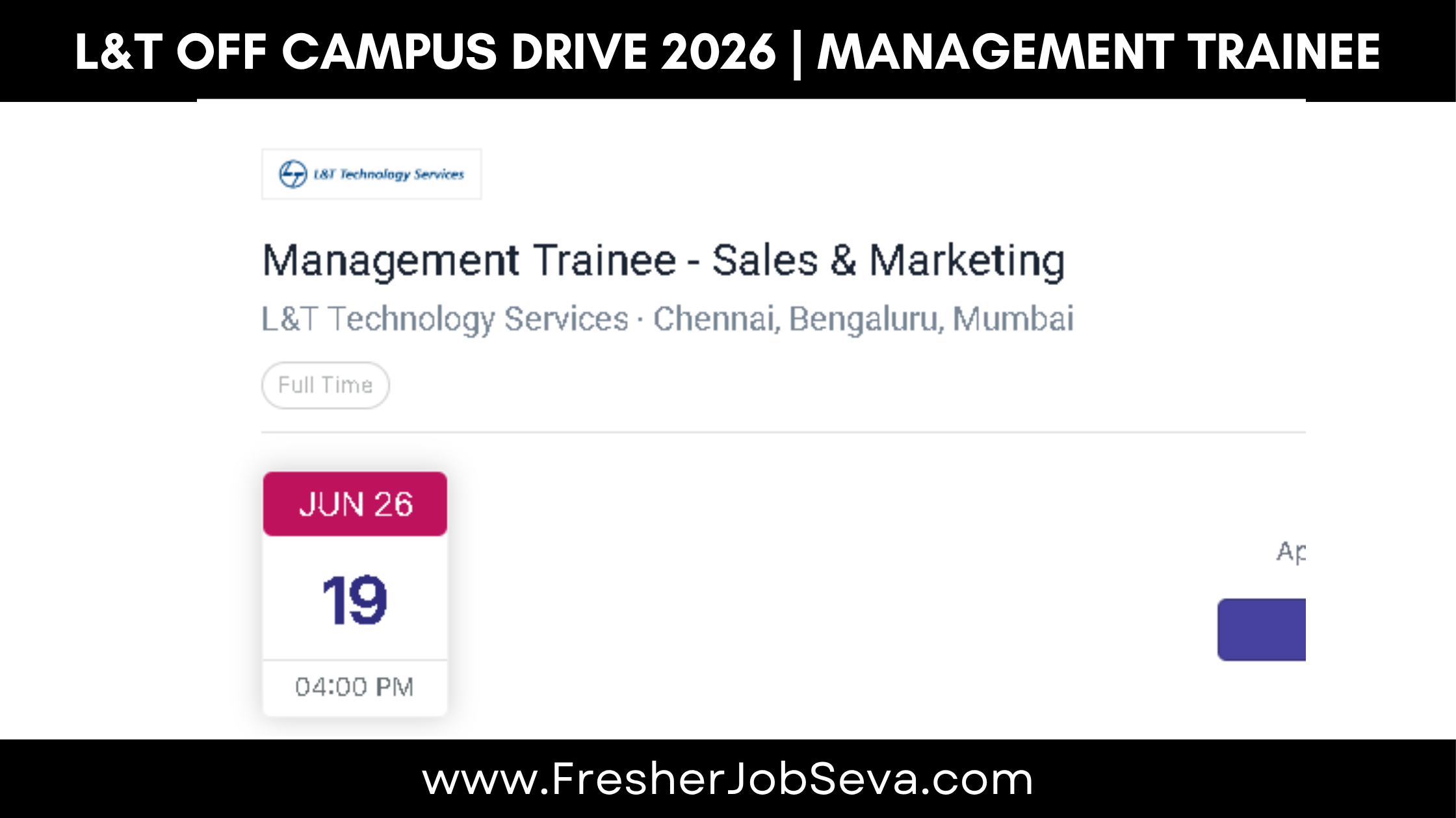 L&T Off Campus Drive 2026 | Management Trainee