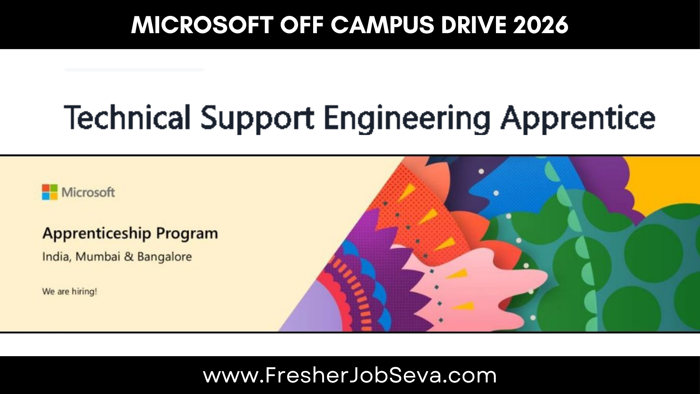 Microsoft Off Campus Drive 2026 – Technical Support Engineering Apprentice