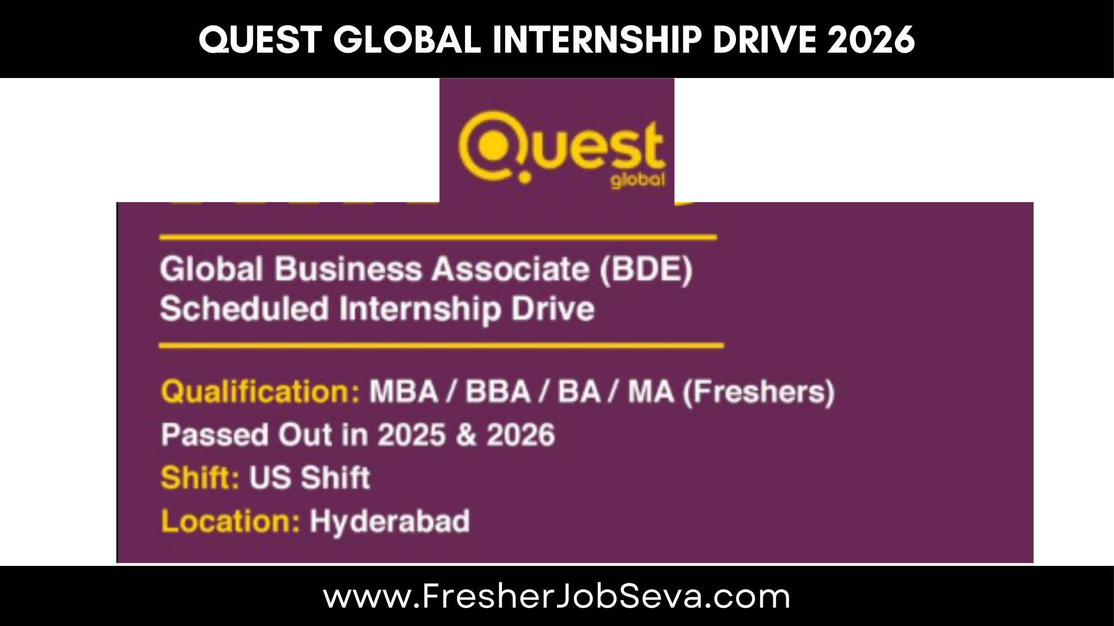 Quest Global Internship Drive 2026 – Global Business Associate (BDE)