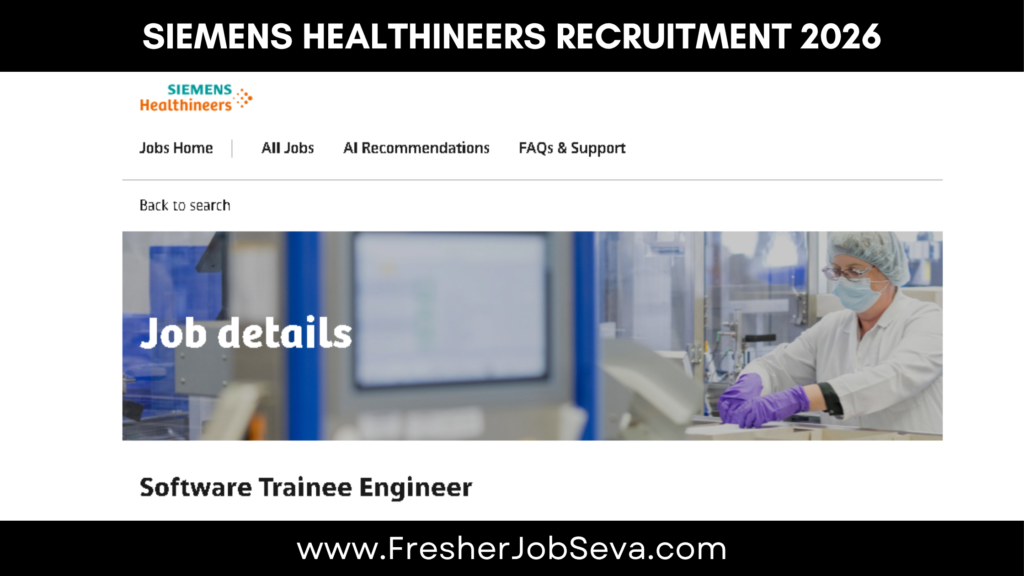 Siemens Healthineers Recruitment 2026 | Software Trainee Engineer ...